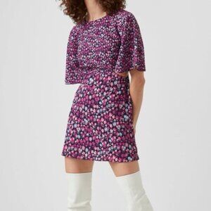 French Connection Bethany Verona Crepe Floral Cutout Mini Dress Size XL